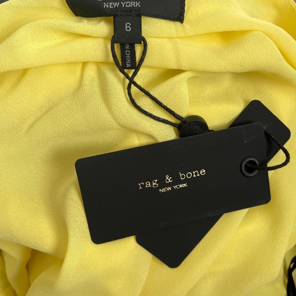 NWT Rag & Bone Yellow Logan Lace Midi Slip Dress Size 6 - Picture 11 of 11